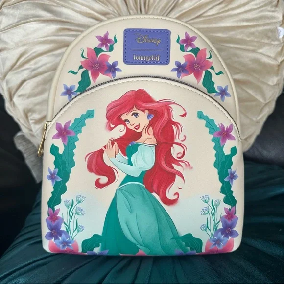 Disney Ariel The Little Mermaid Floral Mini Loungefly Backpack: NWT - Picture 1 of 10